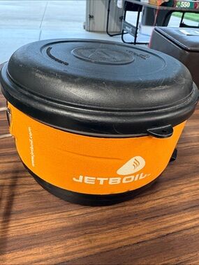 Orange Camping Cook Pot - Portable Outdoor Stove Accessory